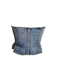 Durga Rogue Cascade Denim Corset Top — thumbnail 6