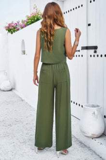 Iris Two Pieces Square Neck Sleeveless Solid Sets — thumbnail 6