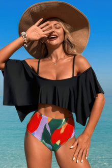 Amaterasu Ruffle Top High Waisted Bottom Tankini Swimsuit — thumbnail 2