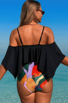 Amaterasu Ruffle Top High Waisted Bottom Tankini Swimsuit — thumbnail 4