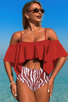 Amaterasu Ruffle Top High Waisted Bottom Tankini Swimsuit — thumbnail 7