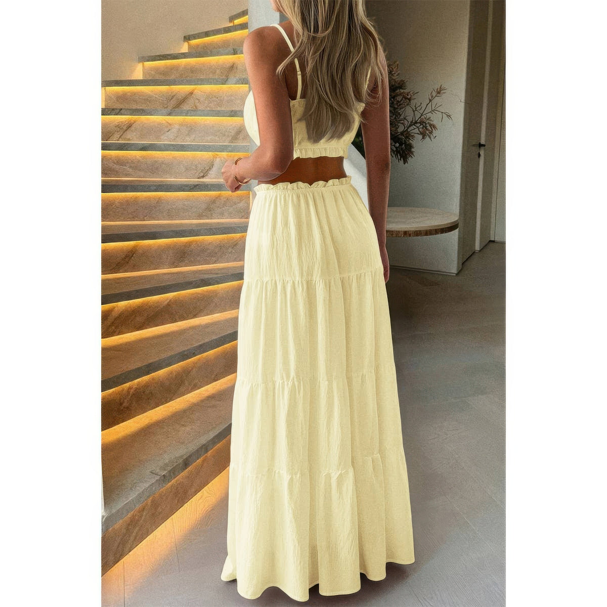 Eos Two Pieces Sleeveless Tank Top And Maxi Skirt Set — view 16