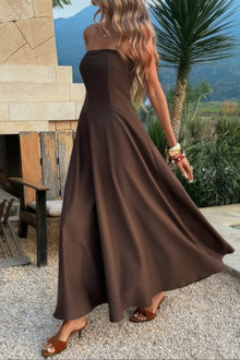 Juno Strapless Sleeveless Solid Fit Full Dress — thumbnail 4