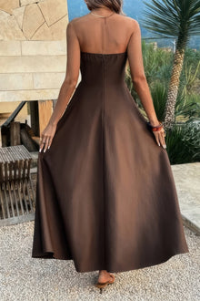 Juno Strapless Sleeveless Solid Fit Full Dress — thumbnail 7