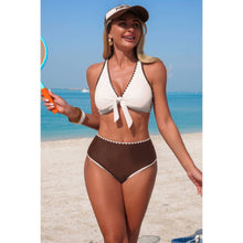 Diana Two Piece Tie Knot Contrast High Waisted Bikini — thumbnail 7