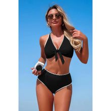 Diana Two Piece Tie Knot Contrast High Waisted Bikini — thumbnail 9