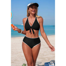 Diana Two Piece Tie Knot Contrast High Waisted Bikini — thumbnail 11