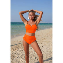 Diana Two Piece Solid Strap High Waiste Pleated Bikini — thumbnail 7