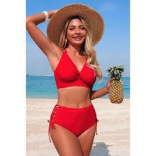 Diana Two Piece High Waisted V Neck Cross Side Biniki — thumbnail 4