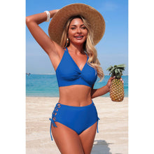 Diana Two Piece High Waisted V Neck Cross Side Biniki — thumbnail 9