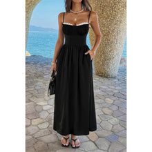 Morrigan Contrast Color Lace Spaghetti Strap Long Dress — thumbnail 1