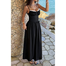 Morrigan Contrast Color Lace Spaghetti Strap Long Dress — thumbnail 4