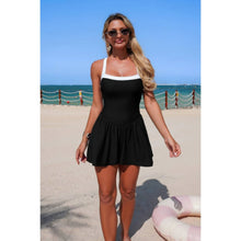 Diana One Piece Solid Elastic Sleeveless Skirt Swimsuit — thumbnail 4