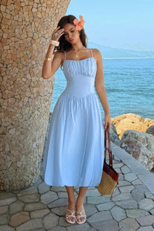 Ishtar Solid Sleeveless Ruched Bust A Line Dress — thumbnail 9