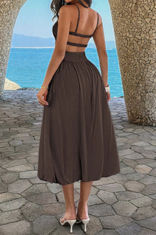 Ishtar Solid Sleeveless Ruched Bust A Line Dress — thumbnail 11