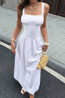 Rhea Square Neck A Line Sleeveless Flowy Long Dress — thumbnail 1