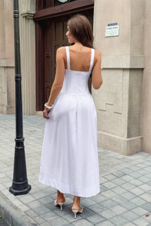 Rhea Square Neck A Line Sleeveless Flowy Long Dress — thumbnail 3