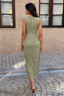 Juno Solid Refined Cocktail Party Lace Midi Ruched Waist Dress — thumbnail 14