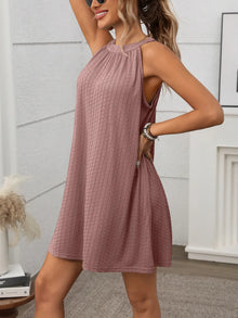 Ishtar Textured Grecian Neck Mini Dress — thumbnail 7