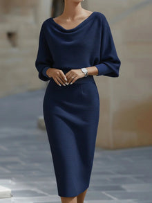 Olwen Cowl Neck Knit Bodycon Dress — thumbnail 3