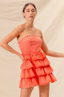 Pele Strapless Ruffle Layered Game Day Cheer Up Dress — thumbnail 10