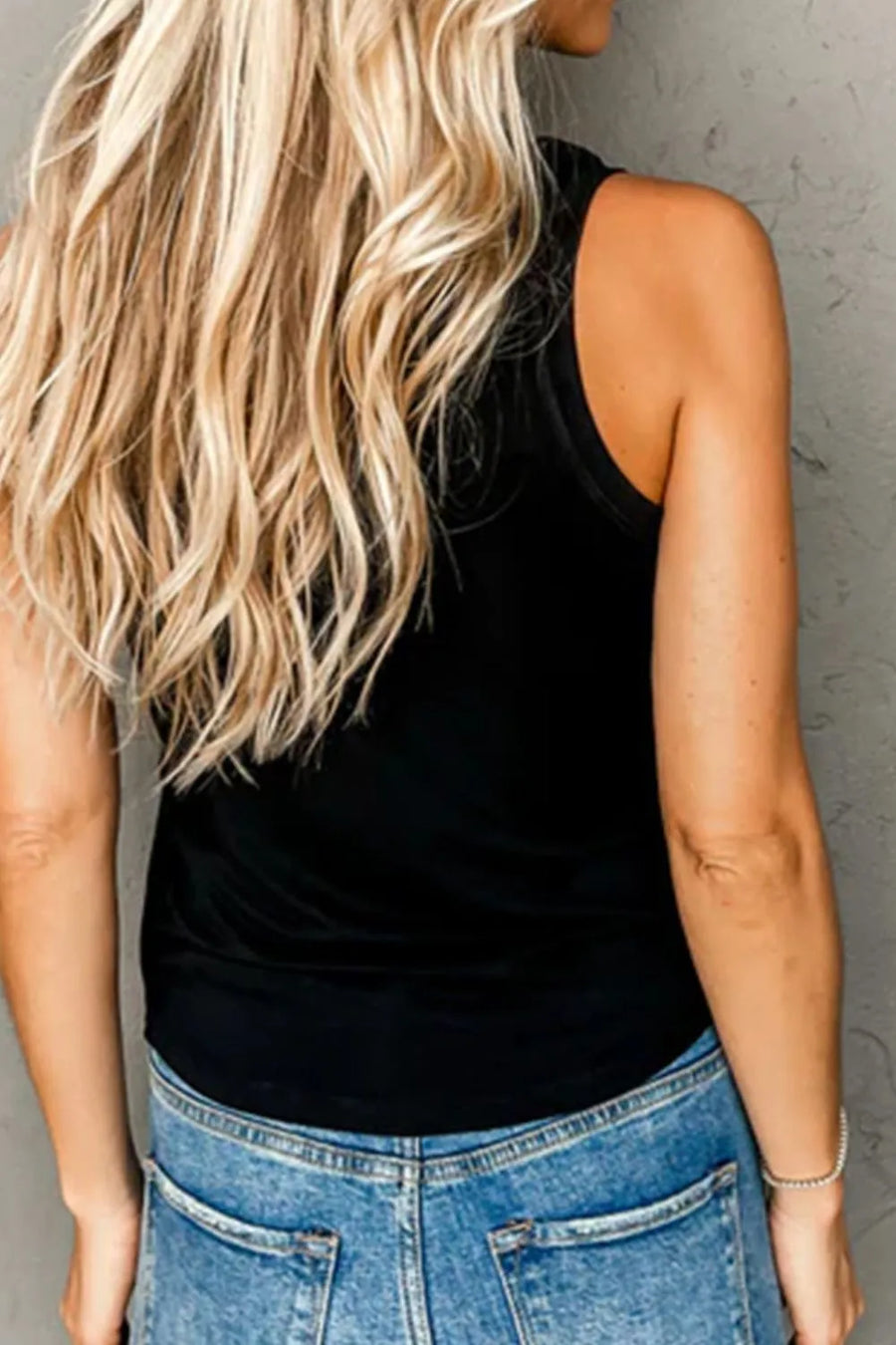 Morrigan Round Neck Tank styled in the studio
