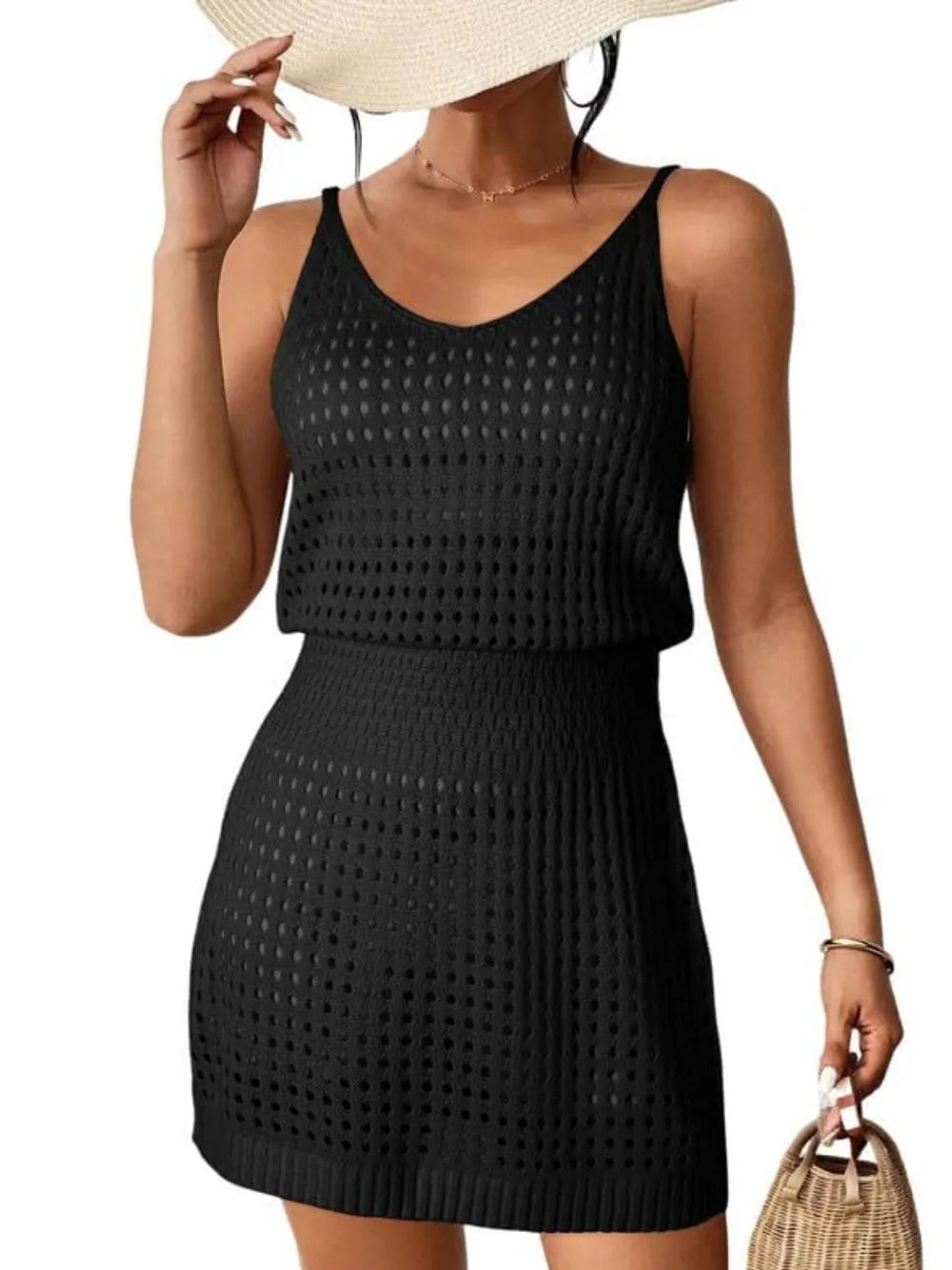 Morrigan Openwork V-Neck Sleeveless Cover Up Dress — view 8