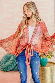 Pele Front Tie Knot Oversized Print Top — thumbnail 2