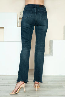 Vesta Button Fly Hem Destroy Straight Jeans — thumbnail 6