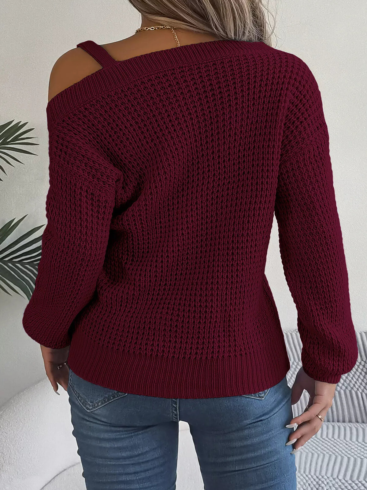 Parvati Asymmetrical Neck Long Sleeve Sweater — view 31