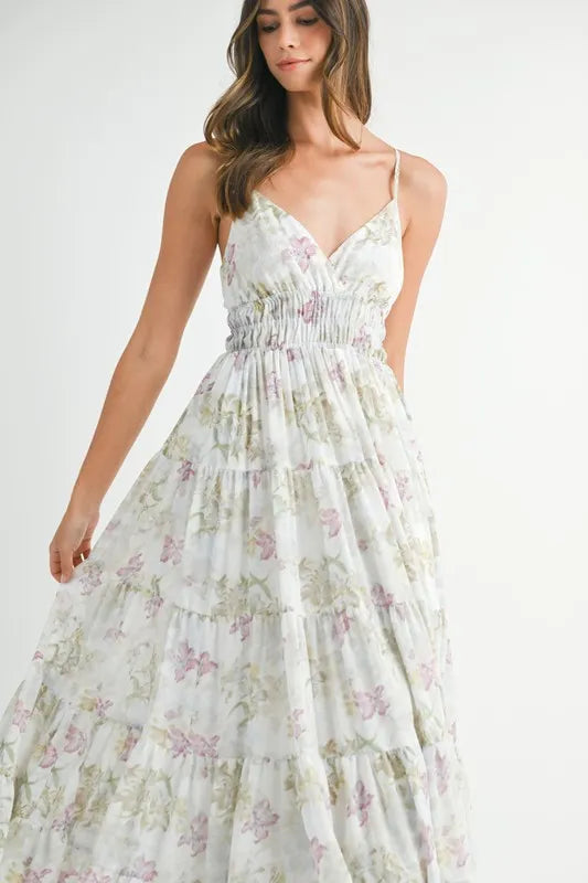 Persephone Floral Print Tiered Cami Maxi Dress — view 6