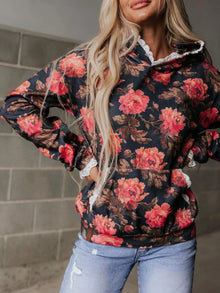 Nyx Lace Trim Kangaroo Pocket Hoodie — thumbnail 1