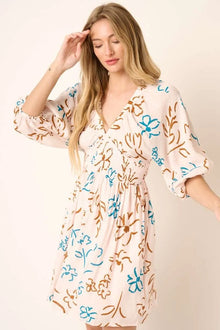 Persephone Flower Print Mocked Waist Mini Dress — thumbnail 3
