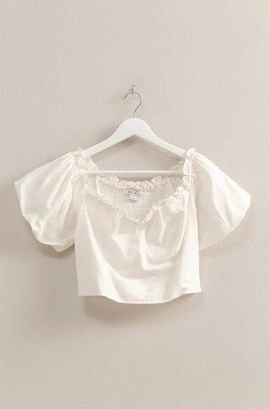 Persephone Puff Sleeve Sweetheart Neck Top — view 2
