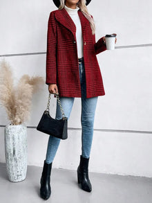 Durga Plaid Collared Neck Long Sleeve Jacket — thumbnail 3