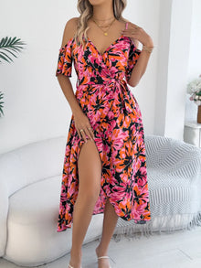 Venus Printed Cold Shoulder Midi Cami Dress — thumbnail 5