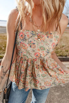 Persephone Floral Spaghetti Strap Peplum Cami — thumbnail 5