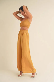 Oshun Smocked Bralette Crop Top and Wide Leg Pants Set — thumbnail 5