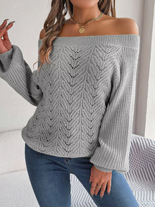 Gaia Openwork Off-Shoulder Sweater — thumbnail 13