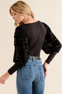 Bastet Textured Puff Sleeve Bodysuit — thumbnail 3