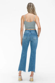 Artemis Raw Hem Distressed Mid Rise Crop Jeans — thumbnail 2