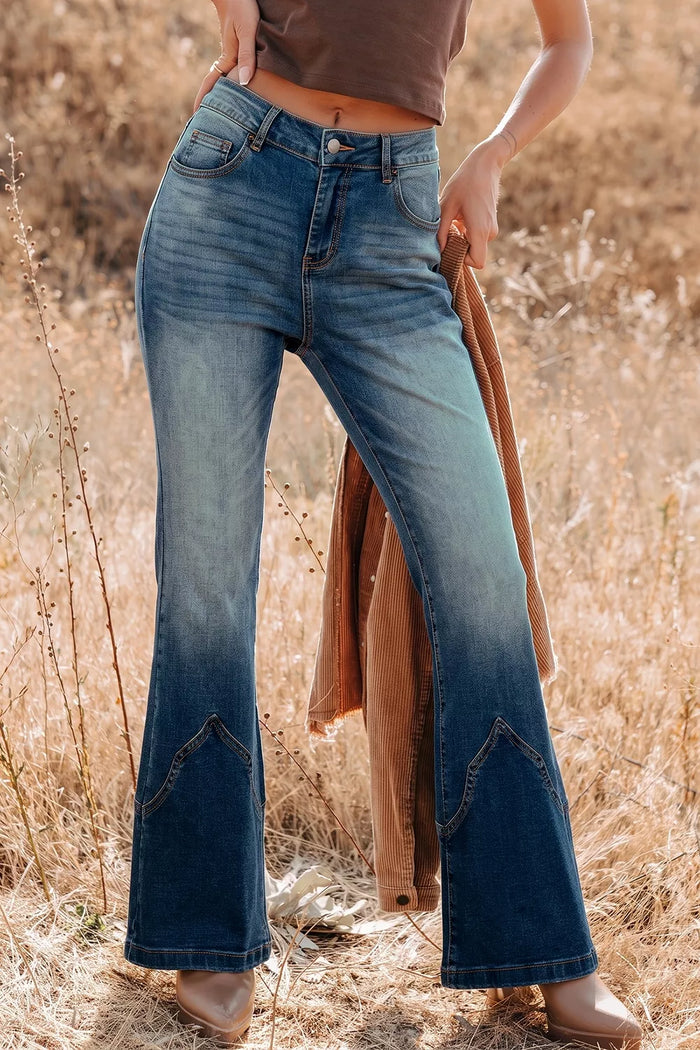 Artemis Pocket Detail Flare Leg Jeans