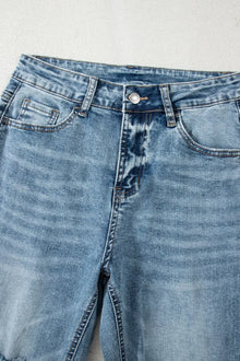 Artemis Raw Hem Ripped Open Knee Fit Flare Jeans — thumbnail 5