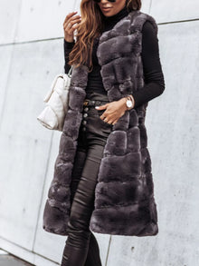 Gaia Faux Fur Longline Vest Coat — thumbnail 4