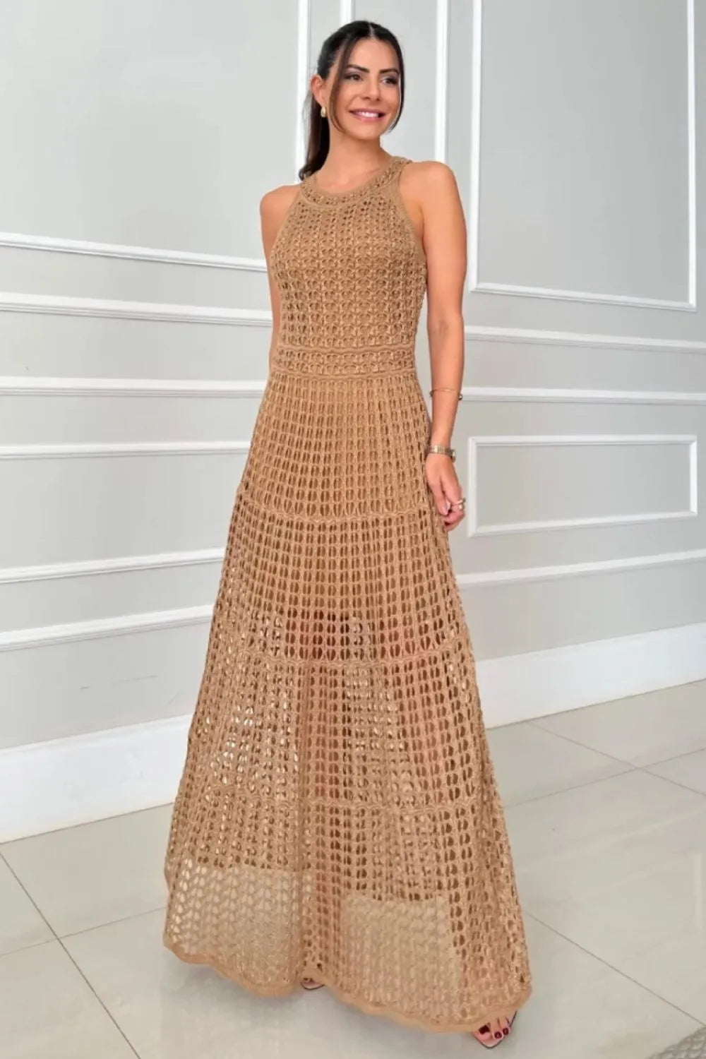 Gaia Hollowed-Out Sleeveless Maxi Dress — view 4