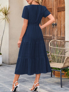 Sekhmet Tiered Notched Short Sleeve Dress — thumbnail 21