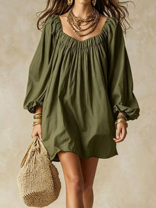Oshun Flowy Balloon Sleeve Mini Dress — thumbnail 6