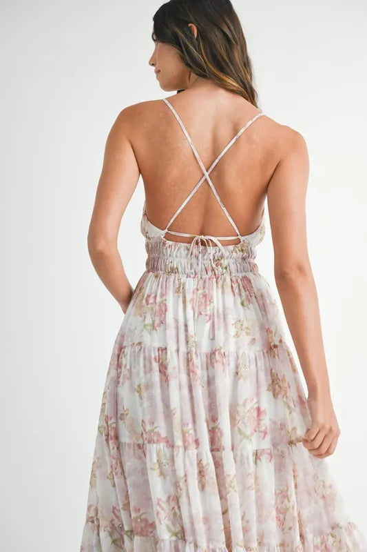 Parvati Floral Print Tiered Cami Maxi Dress — view 8