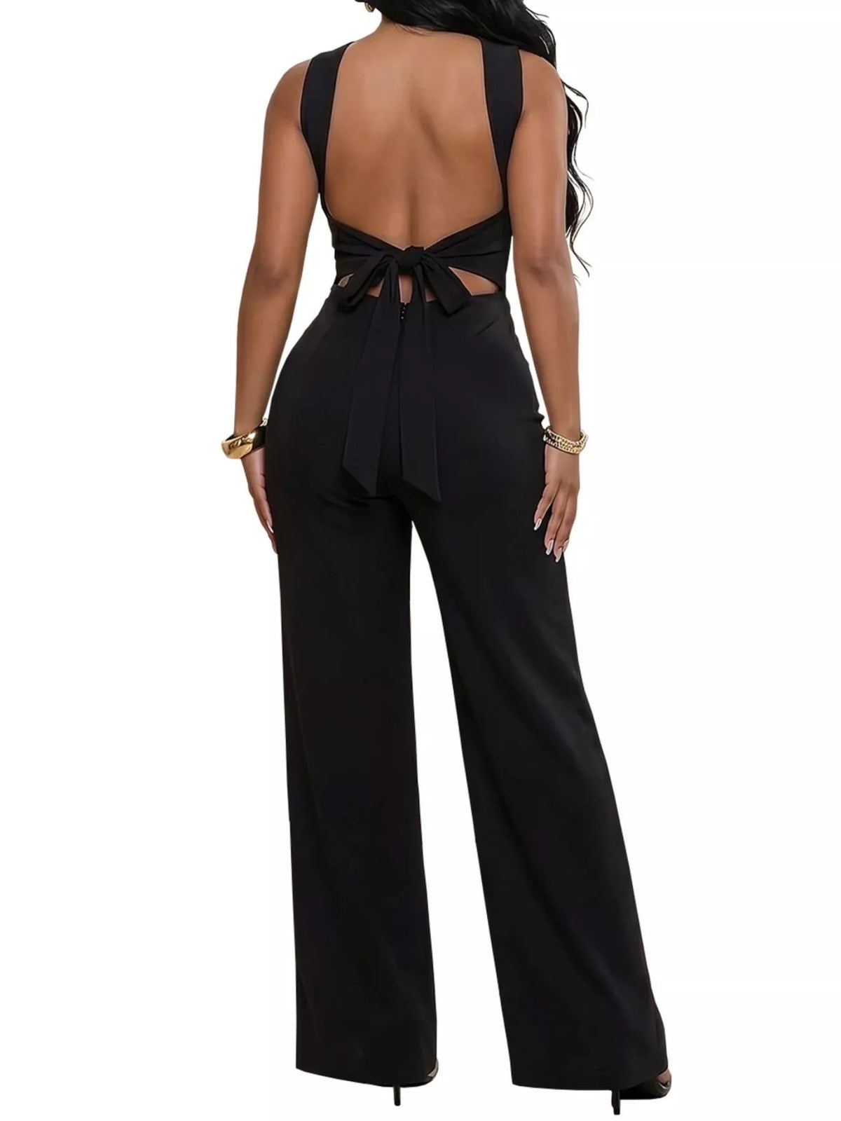Eos Backless Twist Top and Wide-Leg Pants Set — view 8