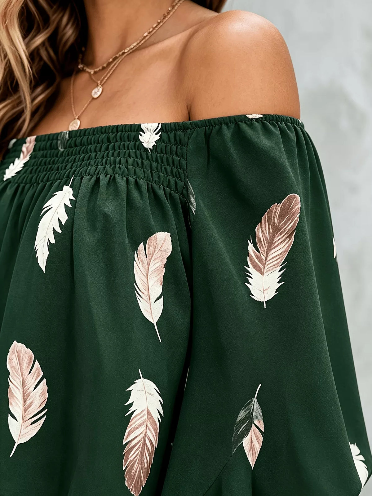Eir Printed Off Shoulder Blouse — view 14